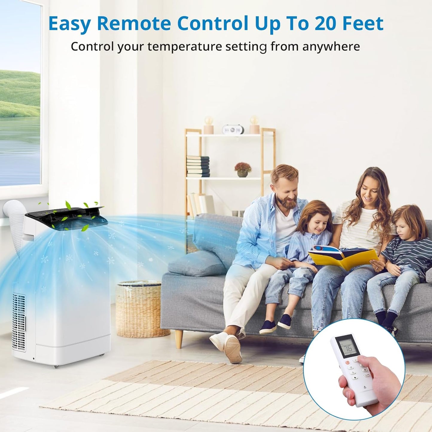 14,000 BTU Portable Air Conditioner for 550 - 750 Sq.Ft - Sleep Mode & 24 - Hour Energy - Saving Timer | Quiet Operation (48 - 53Db) | Bedroom&Office - The Gadget Guy