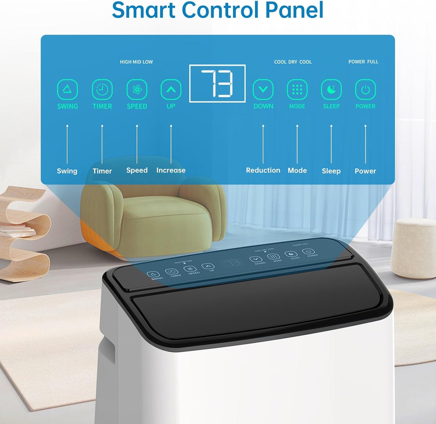14,000 BTU Portable Air Conditioner for 550 - 750 Sq.Ft - Sleep Mode & 24 - Hour Energy - Saving Timer | Quiet Operation (48 - 53Db) | Bedroom&Office - The Gadget Guy