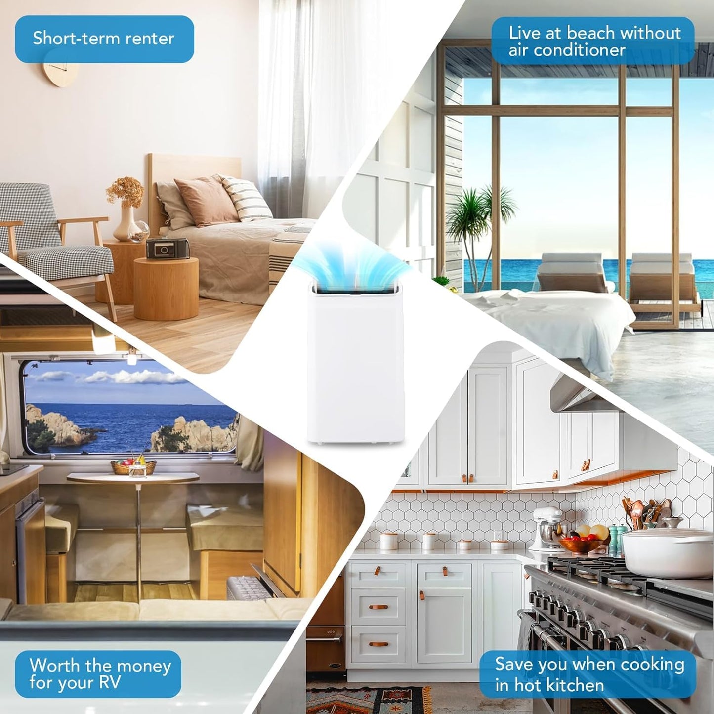14,000 BTU Portable Air Conditioner for 550 - 750 Sq.Ft - Sleep Mode & 24 - Hour Energy - Saving Timer | Quiet Operation (48 - 53Db) | Bedroom&Office - The Gadget Guy