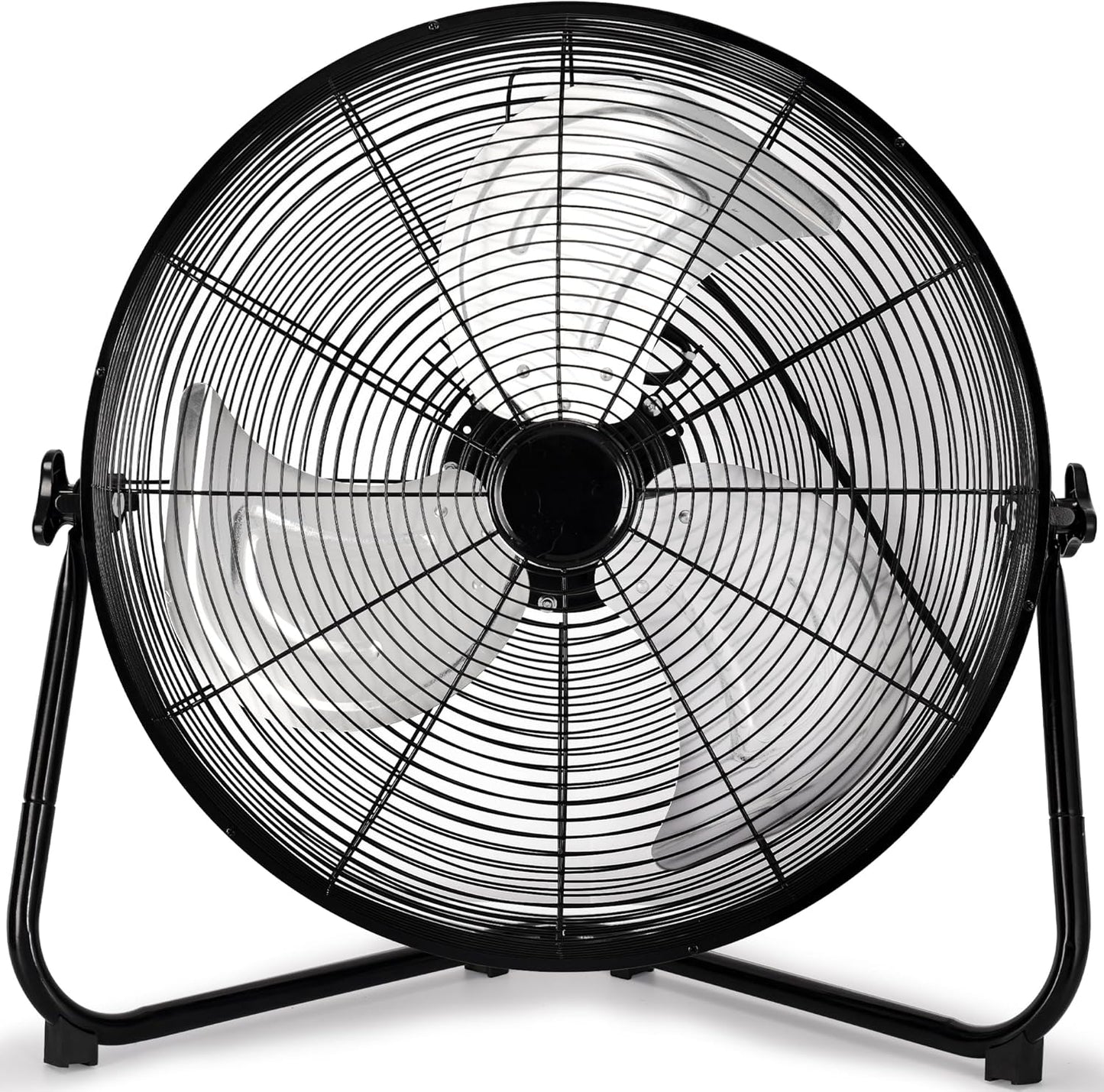 High Velocity Heavy Duty Fan - Metal Industrial Floor Fan with 3 Speeds, 360° Adjustbale Tilting - The Gadget Guy