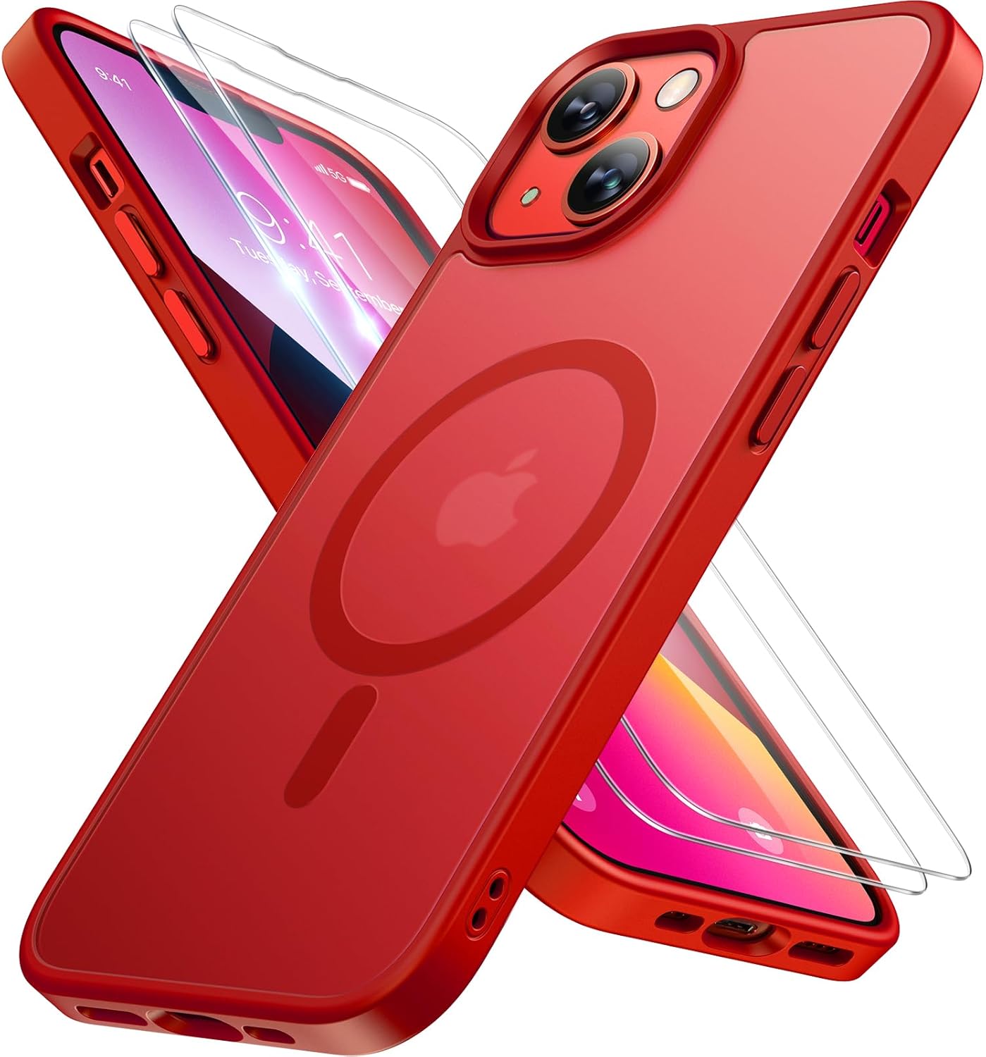 Magnetic Series Protective Case for IPhone 13 Red/Green/Black - The Gadget Guy