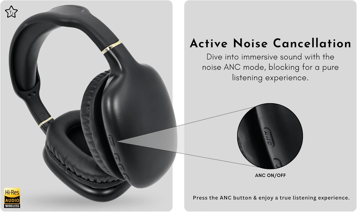 Noise Cancellation Supersoft Leather Wireless Bluetooth Headphones w/ Built - In MIC - The Gadget Guy
