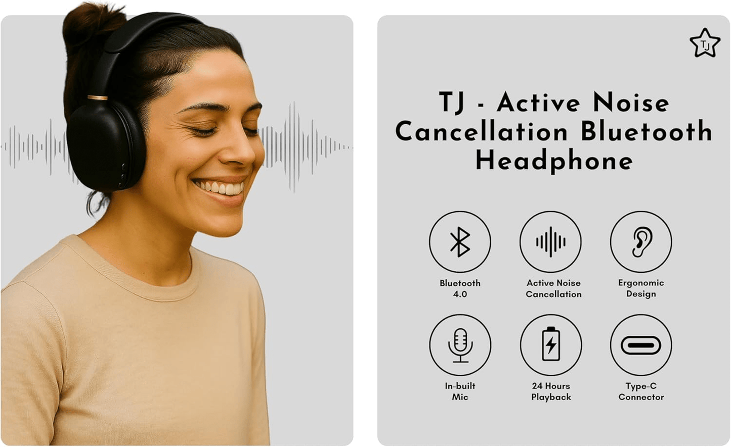 Noise Cancellation Supersoft Leather Wireless Bluetooth Headphones w/ Built - In MIC - The Gadget Guy