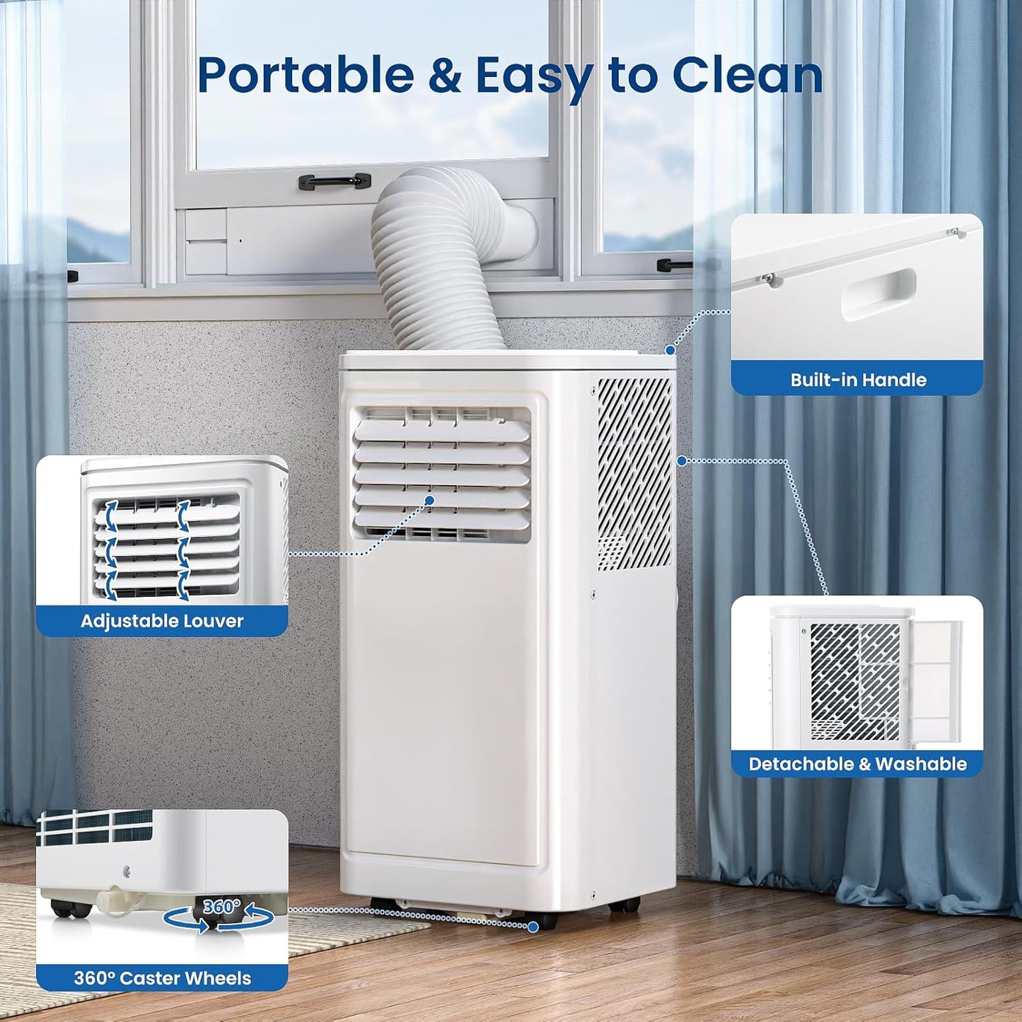 Portable Air Conditioner - 10000 BTU, Cools up to 450 Sq.Ft - The Gadget Guy
