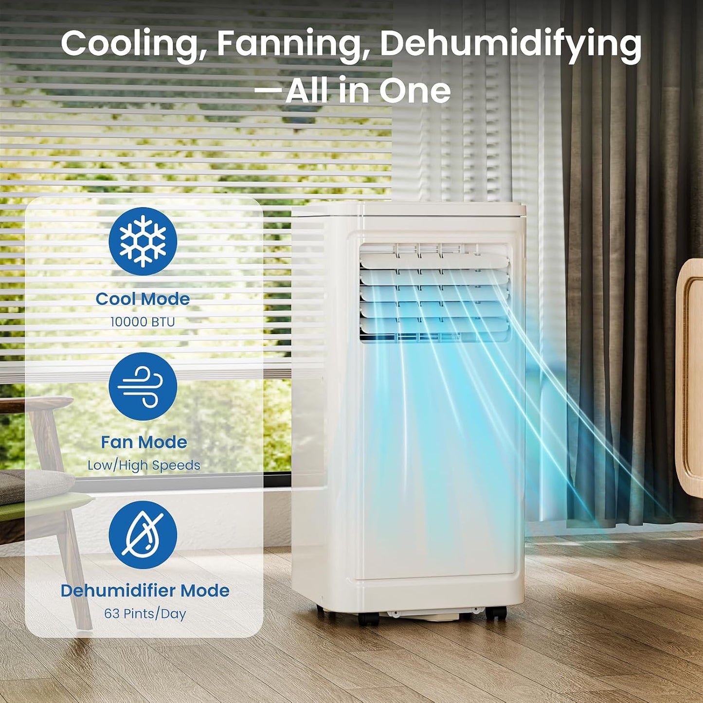 Portable Air Conditioner - 10000 BTU, Cools up to 450 Sq.Ft - The Gadget Guy
