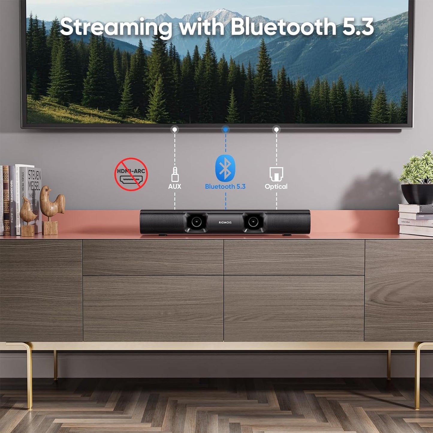 Sound Bar for Smart TV - 90W Compact Soundbar TV Speaker with Subwoofer - The Gadget Guy