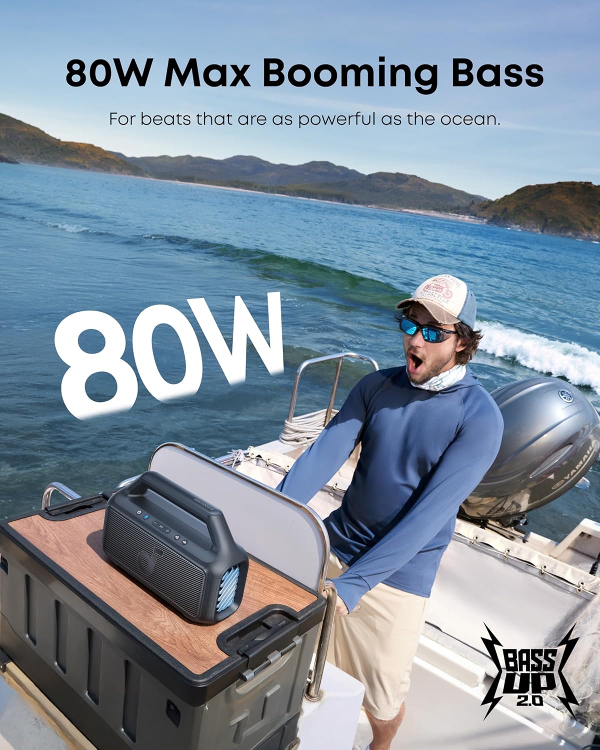 Soundcore Boom 2 Outdoor Speaker - 80W, Subwoofer, Bassup 2.0, 24H Playtime, IPX7 Waterproof, RGB Lights - The Gadget Guy