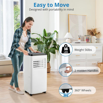 10,000 BTU Portable Air Conditioner - Cools up to 450 Sq.Ft, Auto - Evaporation, Low Noise, Fits for Large Room,White - The Gadget Guy