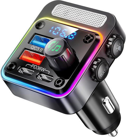 54W Bluetooth 5.3 Car Adapter/FM Transmitter - The Gadget Guy
