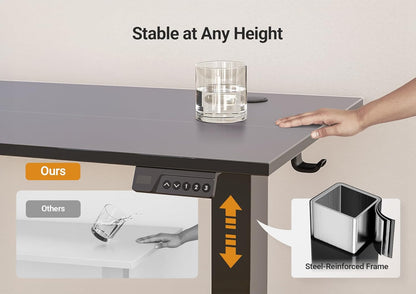 Black Electric Standing Desk - Adjustable Height, 40 X 24 Inch - The Gadget Guy