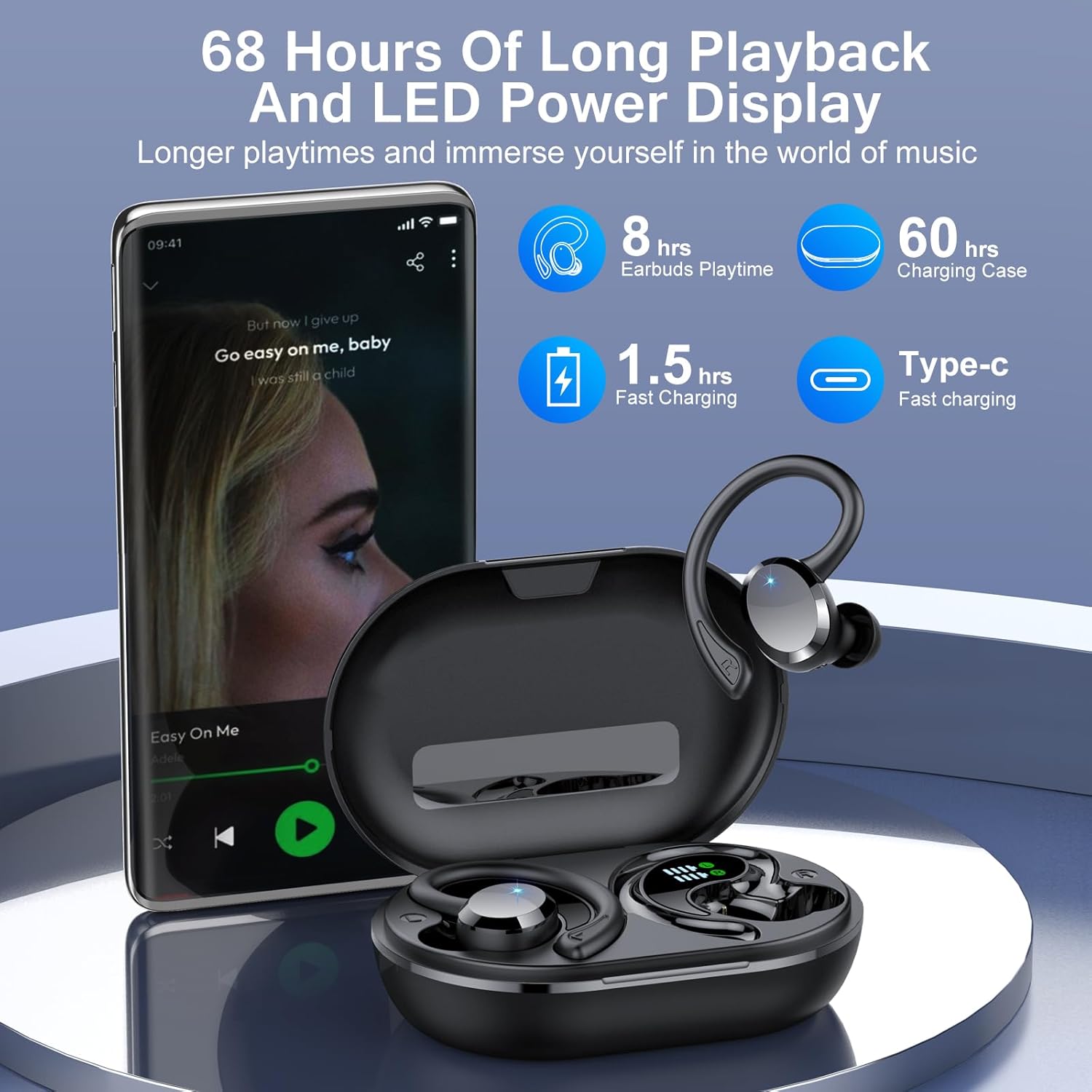 Bluetooth 5.4 Headphones Hifi Stereo - with Noise Cancelling Mic, IP7 Waterproof - The Gadget Guy