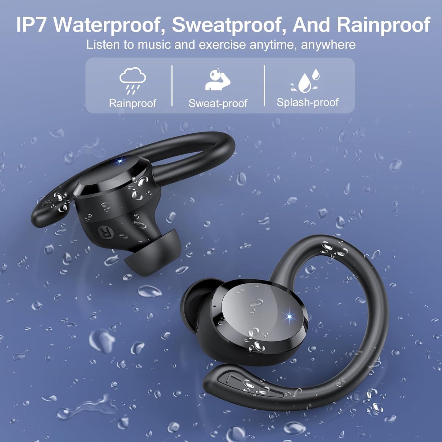 Bluetooth 5.4 Headphones Hifi Stereo - with Noise Cancelling Mic, IP7 Waterproof - The Gadget Guy
