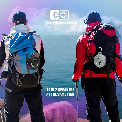 Bluetooth Portable Speaker - IP67 Waterproof, LED Lights, 2000Mah, Black - The Gadget Guy