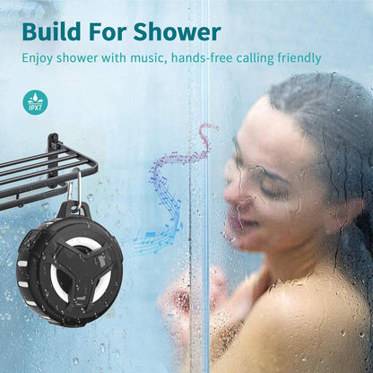 Bluetooth Portable Speaker - IP67 Waterproof, LED Lights, 2000Mah, Black - The Gadget Guy