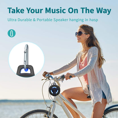 Bluetooth Portable Speaker - IP67 Waterproof, LED Lights, 2000Mah, Black - The Gadget Guy