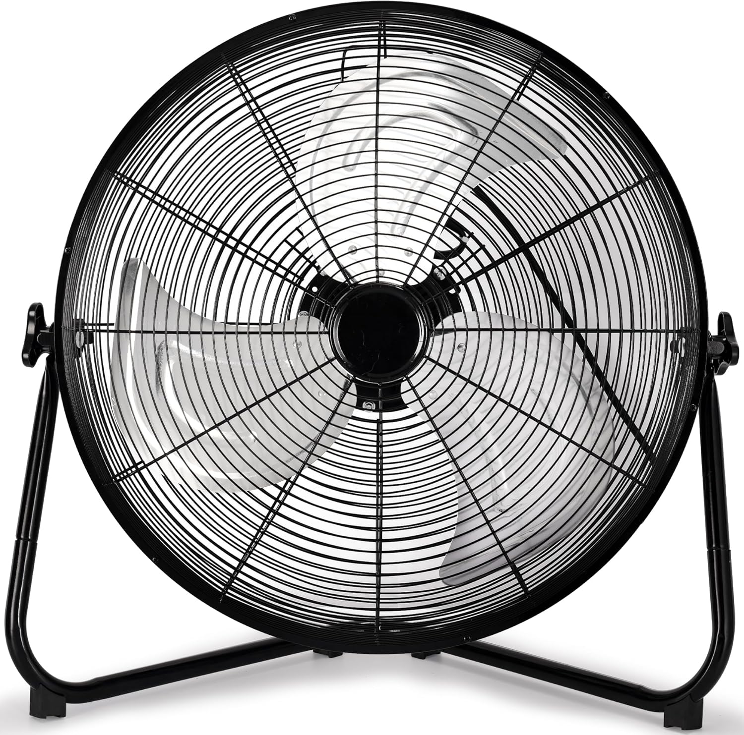 High Velocity Heavy Duty Fan - Metal Industrial Floor Fan with 3 Speeds, 360° Adjustbale Tilting - The Gadget Guy