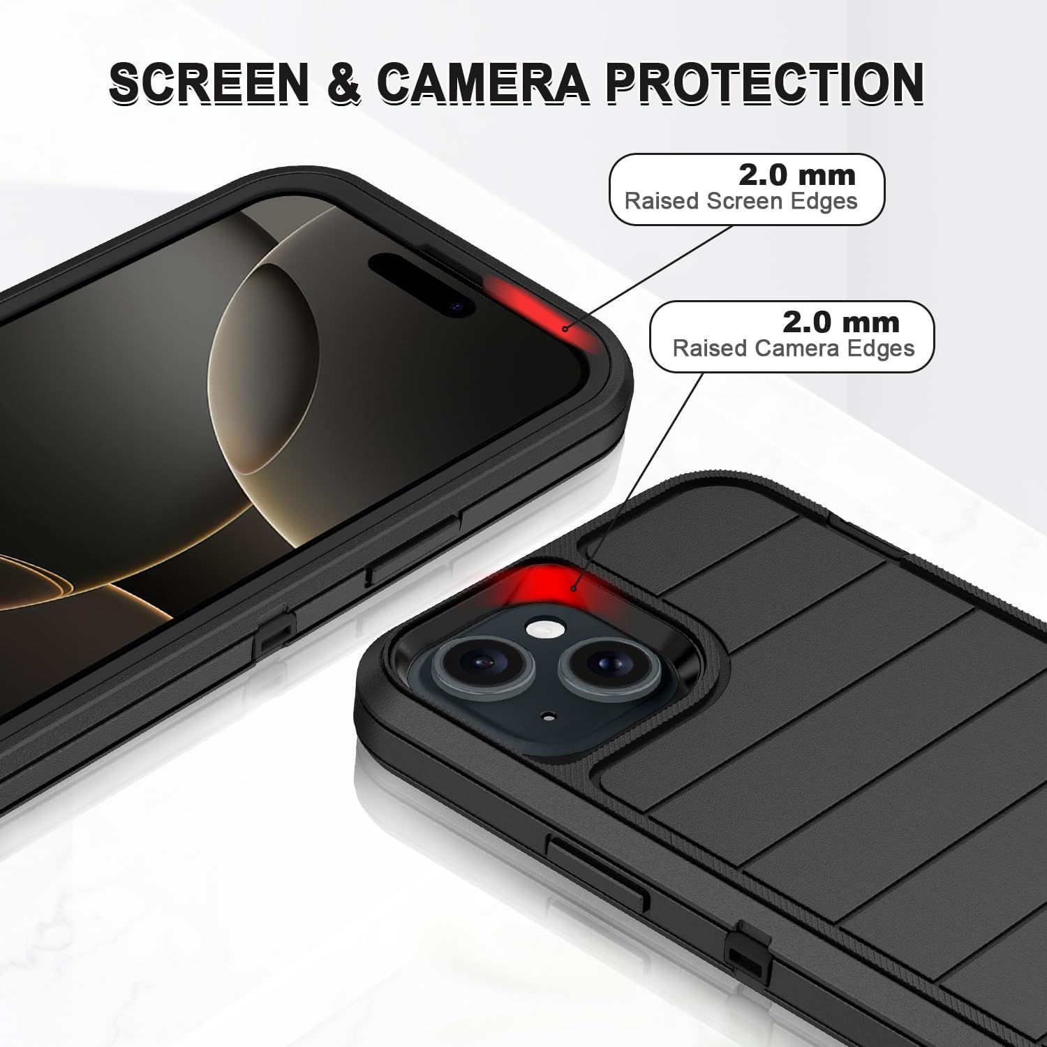 IPhone 15 Plus Case Heavy Duty 3 - Layer [Comparable To OtterBox] - The Gadget Guy