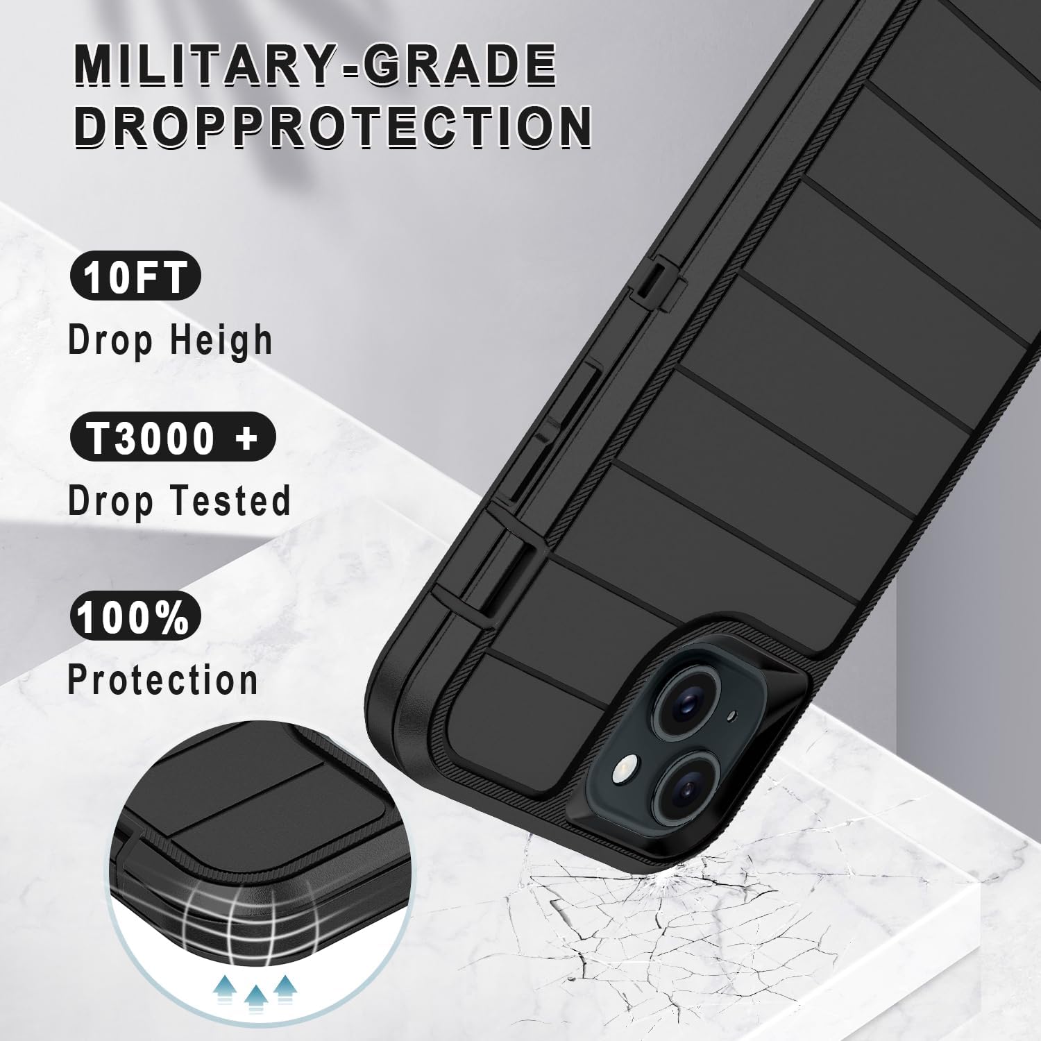 IPhone 15 Plus Case Heavy Duty 3 - Layer [Comparable To OtterBox] - The Gadget Guy