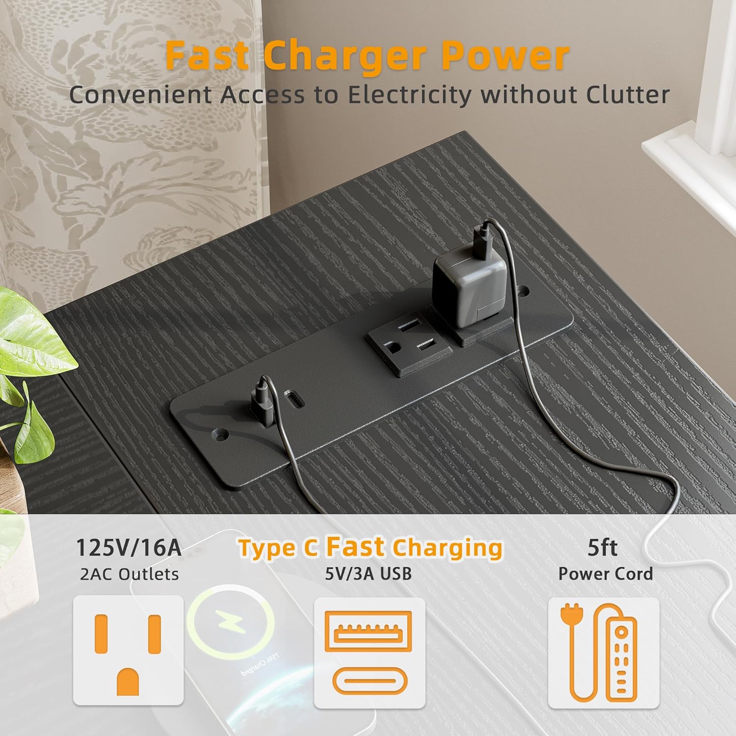 L Shaped Computer Desk - Power Outlets, 55 Inch Small Corner Desk with Reversible Shelves, Gaming Desk, Black - The Gadget Guy