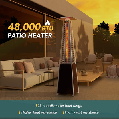 Patio Heater - 48,000 BTU Pyramid Flame - The Gadget Guy