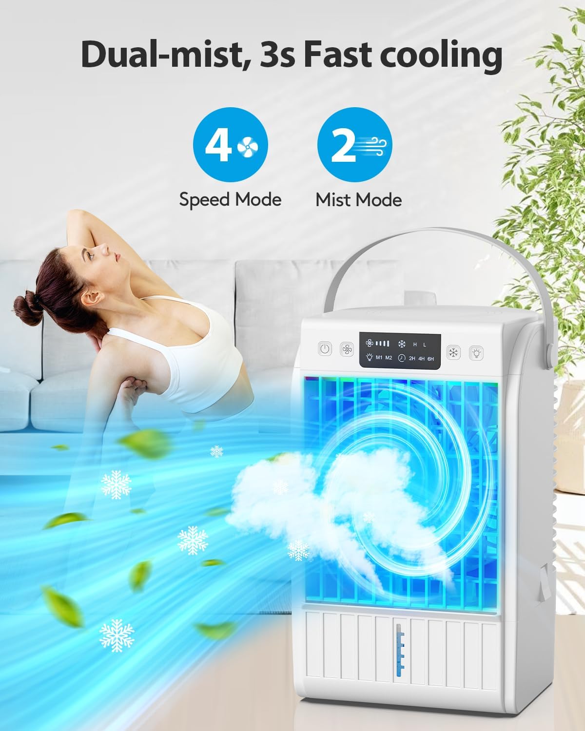 Portable Air Conditioners Fan - 3 Speed AC Portable for Room - The Gadget Guy