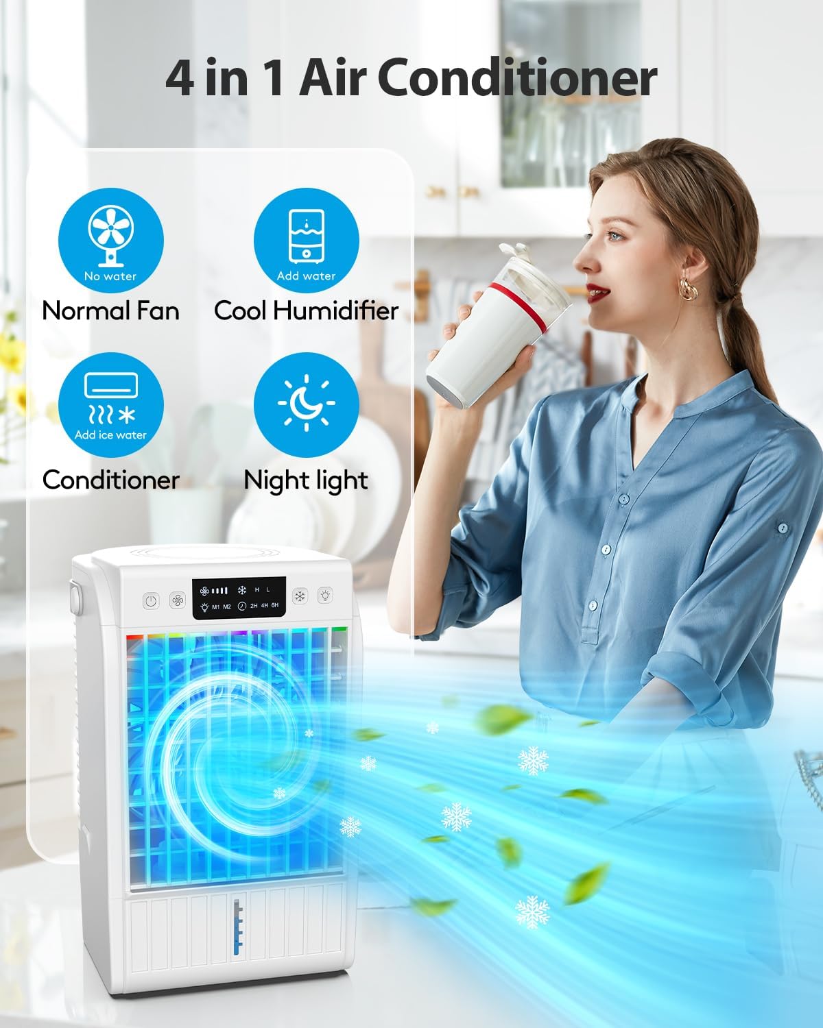 Portable Air Conditioners Fan - 3 Speed AC Portable for Room - The Gadget Guy