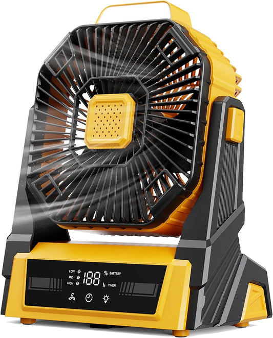 Portable Camping Fan with Lights - 20000Mah, Battery Powered - The Gadget Guy