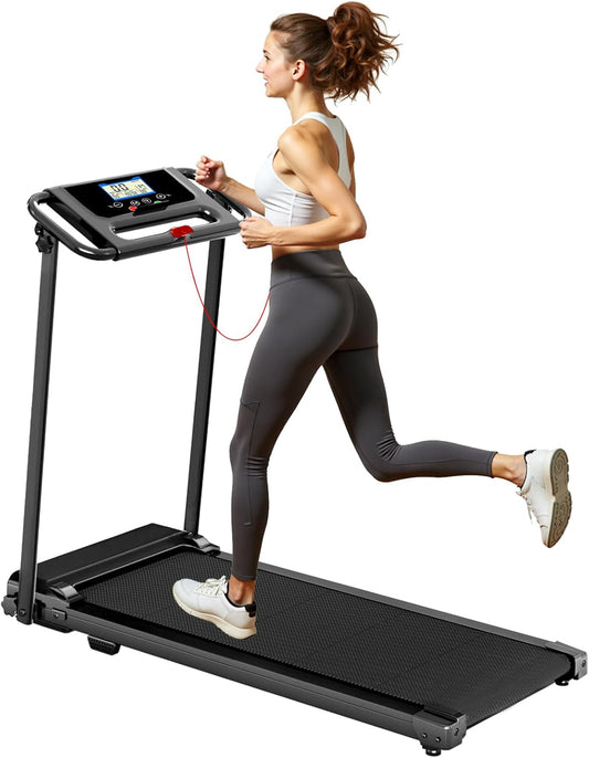 Portable Treadmill with Handle - 3.0HP, Electric Compact Treadmill, with 12 Preset Programs, 300 LBS Capacity - The Gadget Guy