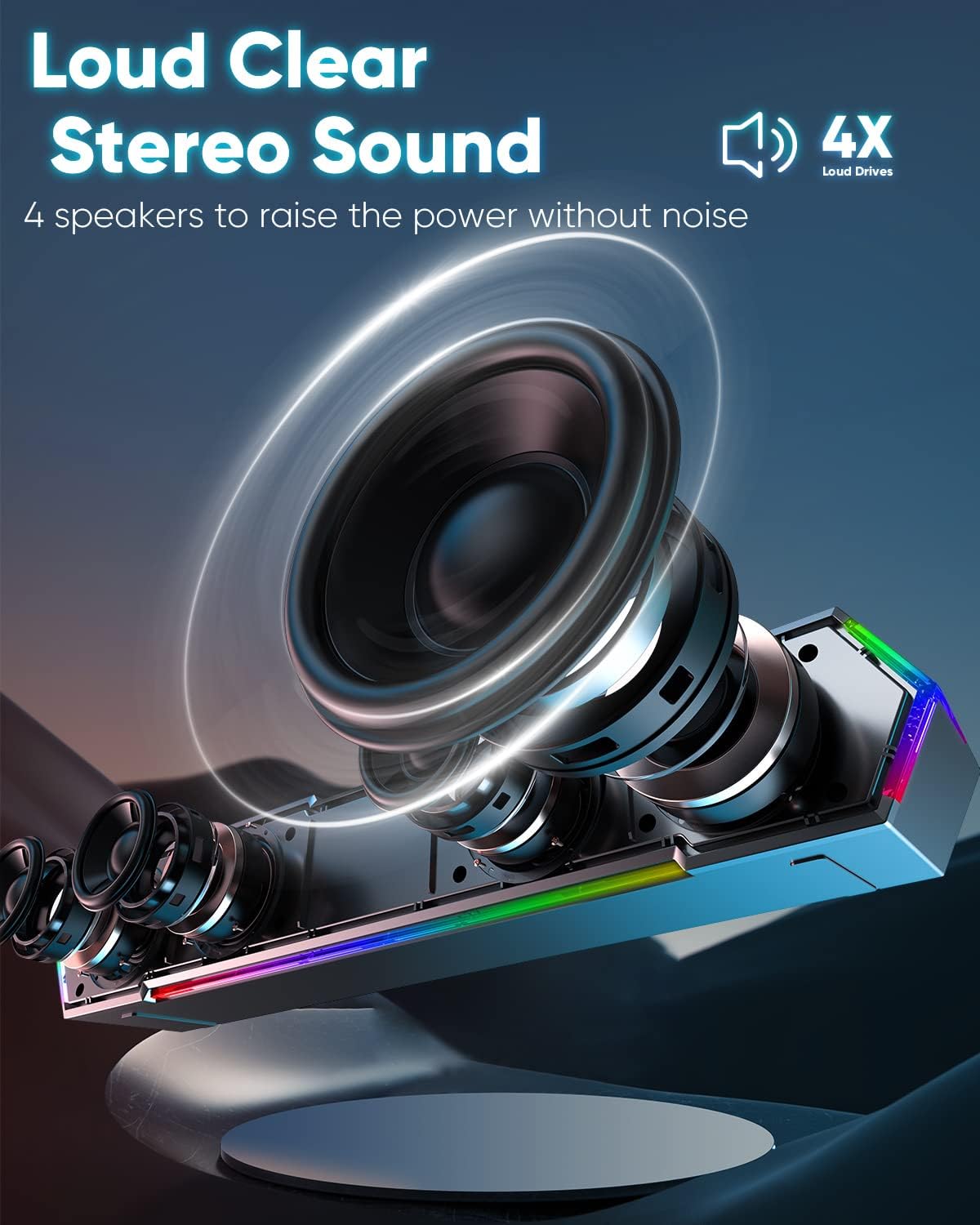 RGB Computer Speakers for Desktop - For PC, Laptop, Monitor, LED Lights - The Gadget Guy
