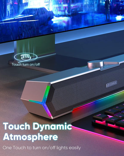 RGB Computer Speakers for Desktop - For PC, Laptop, Monitor, LED Lights - The Gadget Guy
