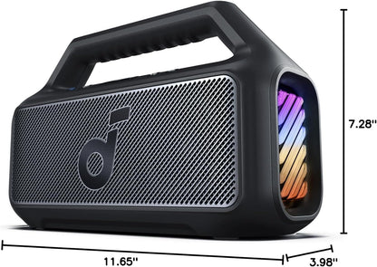 Soundcore Boom 2 Outdoor Speaker - 80W, Subwoofer, Bassup 2.0, 24H Playtime, IPX7 Waterproof, RGB Lights - The Gadget Guy