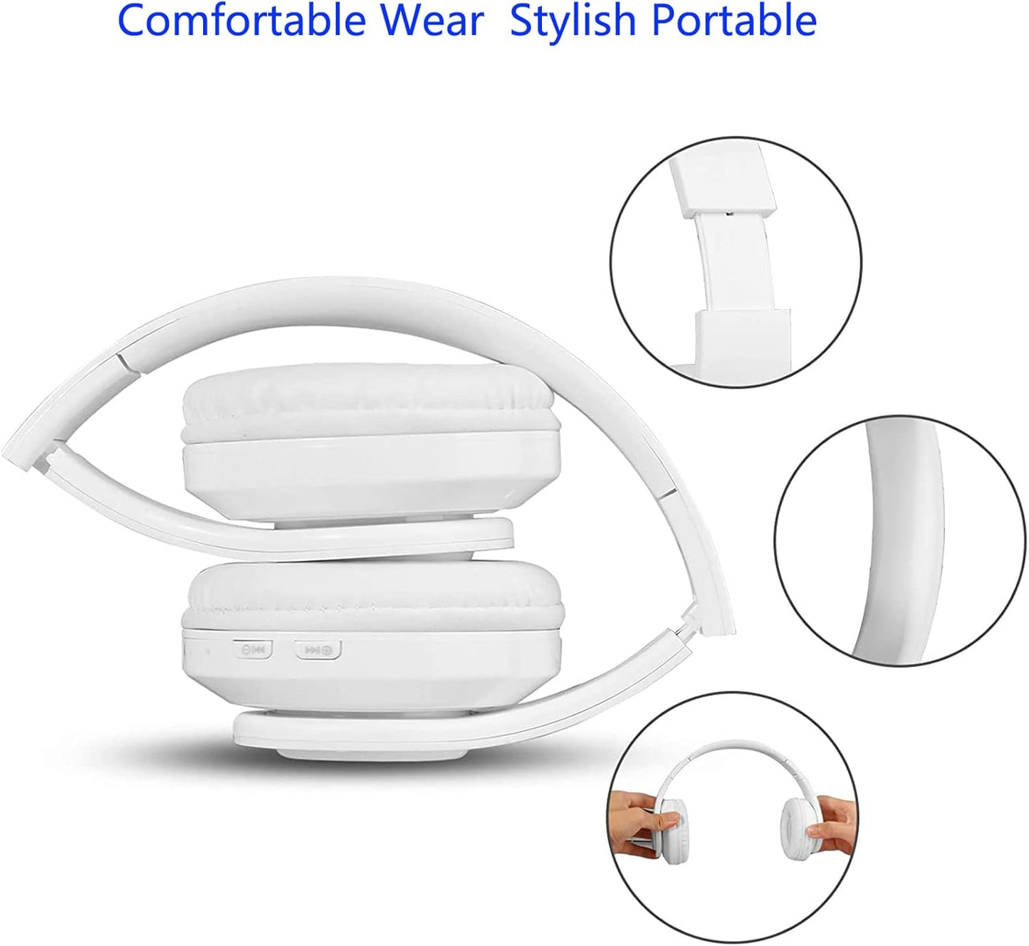 Wireless Bluetooth Headphones with Colorful LED Lights - Built - In Mic, Light Weight, Foldable, Wired Hifi Stereo Headphones - The Gadget Guy