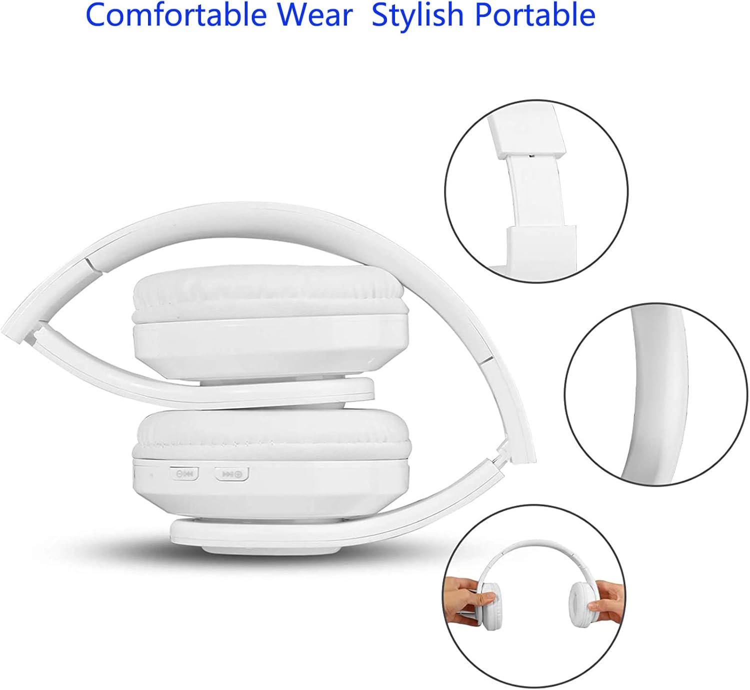 Wireless Bluetooth Headphones with Colorful LED Lights - Built - In Mic, Light Weight, Foldable, Wired Hifi Stereo Headphones - The Gadget Guy