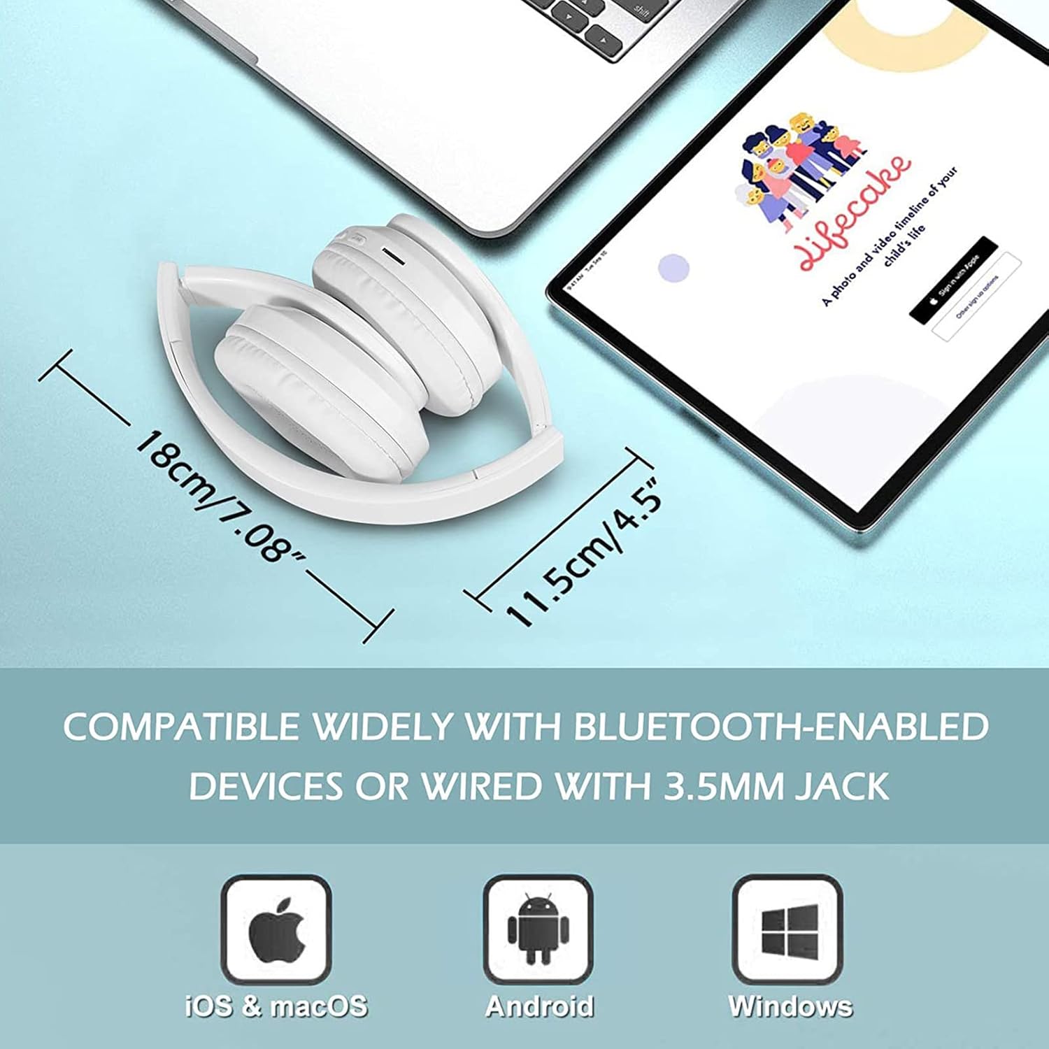 Wireless Bluetooth Headphones with Colorful LED Lights - Built - In Mic, Light Weight, Foldable, Wired Hifi Stereo Headphones - The Gadget Guy
