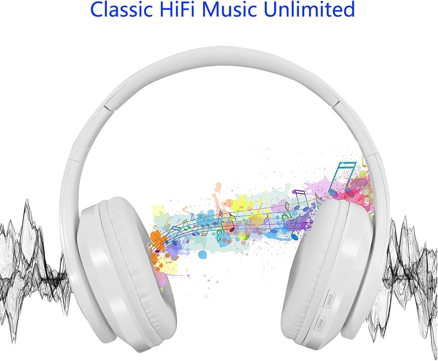 Wireless Bluetooth Headphones with Colorful LED Lights - Built - In Mic, Light Weight, Foldable, Wired Hifi Stereo Headphones - The Gadget Guy