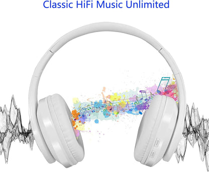 Wireless Bluetooth Headphones with Colorful LED Lights - Built - In Mic, Light Weight, Foldable, Wired Hifi Stereo Headphones - The Gadget Guy