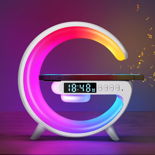 Wireless Charger Atmosphere Lamp - New Mini LED Table Lamp, Bluetooth Speaker - The Gadget Guy
