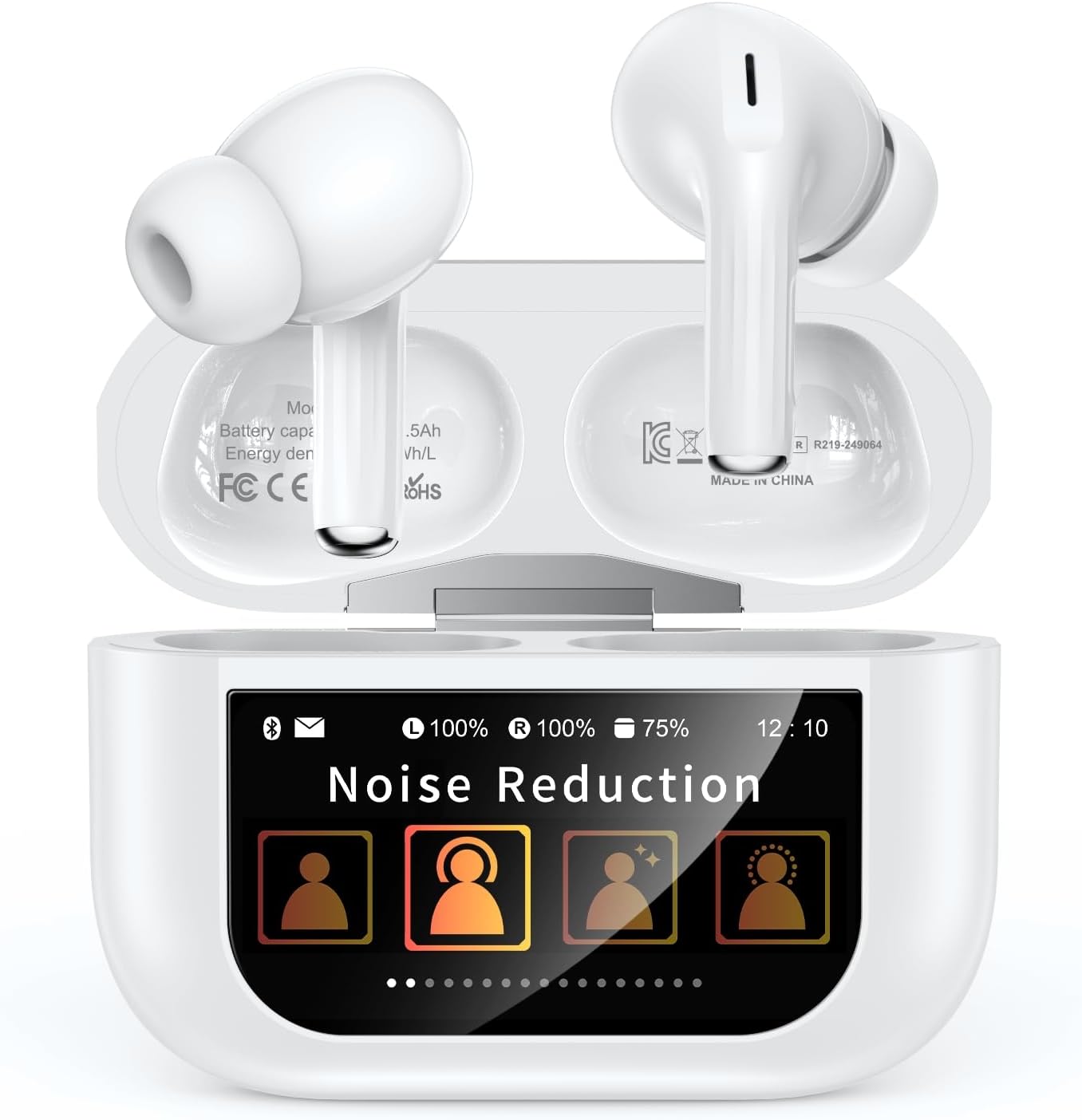 Wireless Earbuds - Bluetooth 5.4 Ear Buds with Multifunctional Touch Screen, ANC/ENC Noise Cancelling Headphones with 48H Playtime - The Gadget Guy