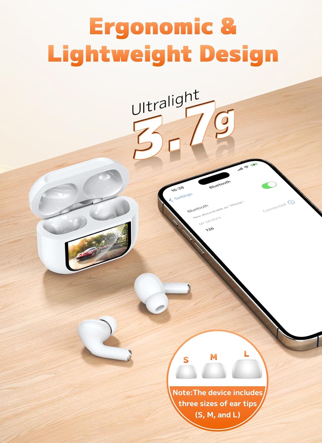 Wireless Earbuds - Bluetooth 5.4 Ear Buds with Multifunctional Touch Screen, ANC/ENC Noise Cancelling Headphones with 48H Playtime - The Gadget Guy