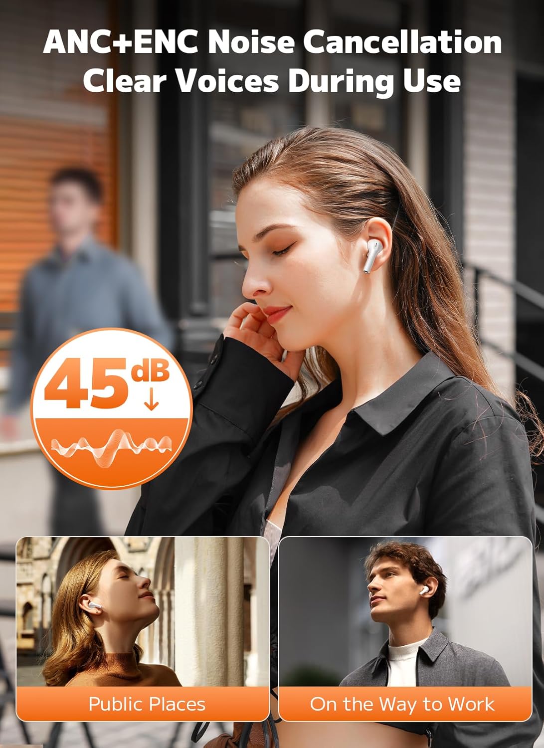 Wireless Earbuds - Bluetooth 5.4 Ear Buds with Multifunctional Touch Screen, ANC/ENC Noise Cancelling Headphones with 48H Playtime - The Gadget Guy