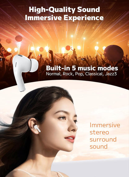 Wireless Earbuds - Bluetooth 5.4 Ear Buds with Multifunctional Touch Screen, ANC/ENC Noise Cancelling Headphones with 48H Playtime - The Gadget Guy